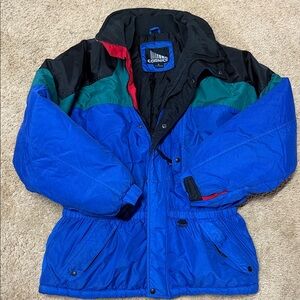Vintage Cornice Blue and Black Ski Jacket